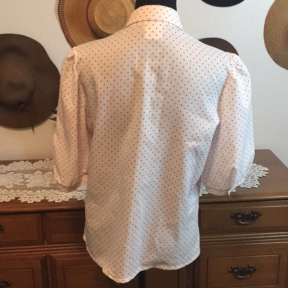 VTG 70’s donnkenny Polkadot Button Down Blouse - Picture 8 of 12